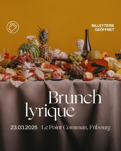 Key art image for the Nouvele Opera Fribourg production Brunch Lyrique. Art Direction and photography by Damien Frost.