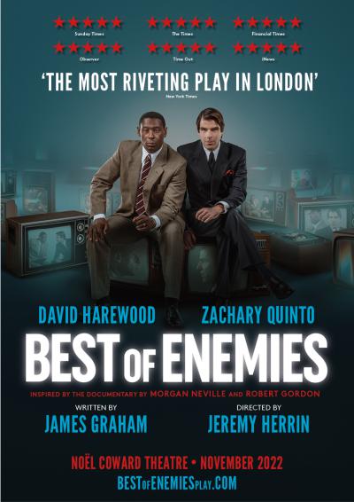 Key Art for the play Best of Enemies starring David Harewood and Zachary Quinto