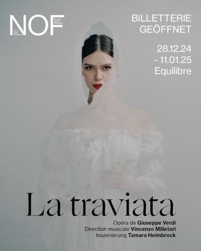 Key art poster for the opera La Traviata. Art Direction and photography by Damien Frost.