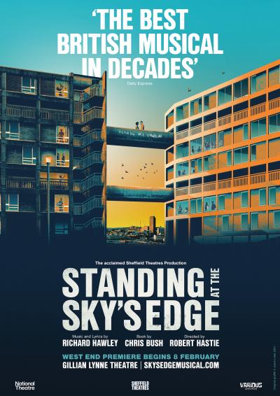 Standing At The Sky's Edge the musical Key Art poster designed and illustrated by Damien Frost