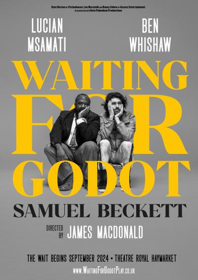Theatre poster concept art  for the play WAITING FOR GODOT starring Lucian Msamati and Ben Whishaw. Designed by Damien Frost. Photography by Hugo Glendinning