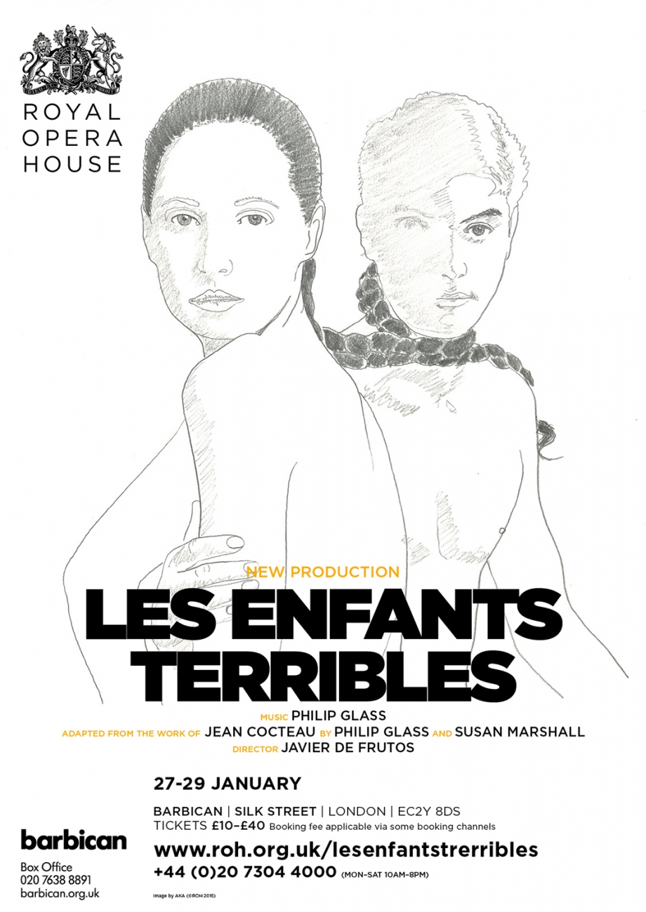 Les Enfants Terribles opera poster concept sketch by Damien Frost
