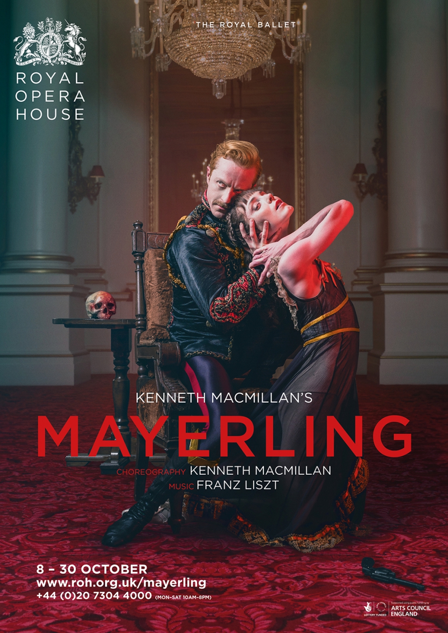 Mayerling ballet poster design by Damien Frost
