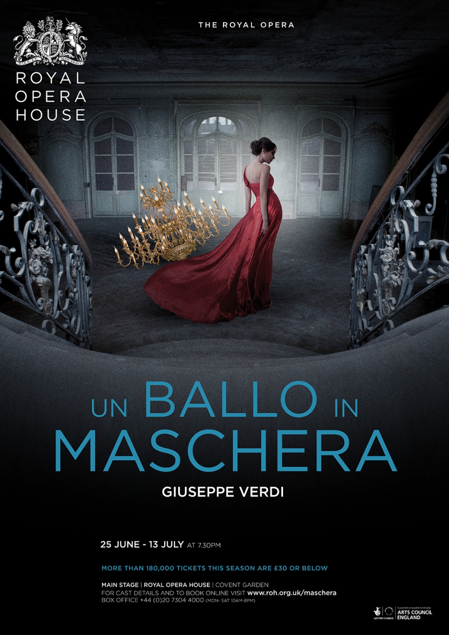 Un Ballo in Maschera opera poster design by Damien Frost