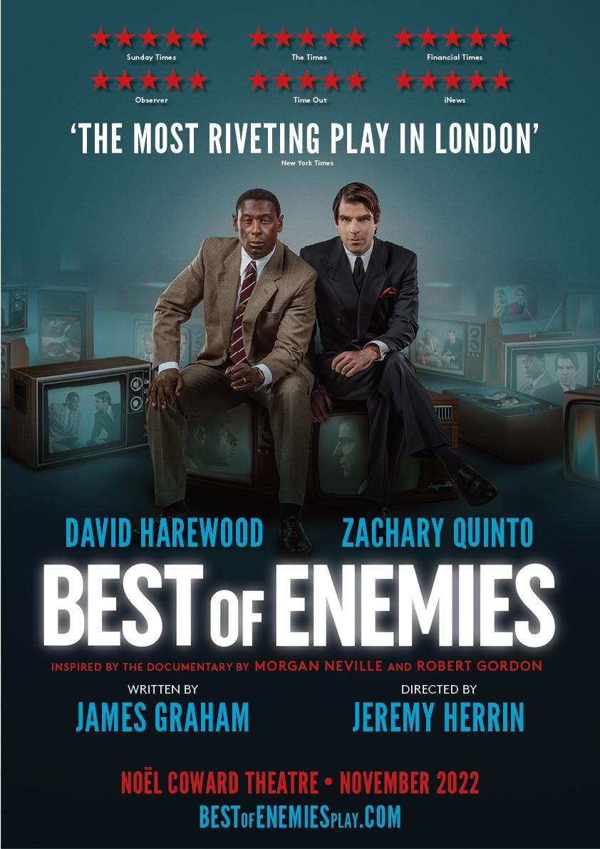 Key Art for the play Best of Enemies starring David Harewood and Zachary Quinto