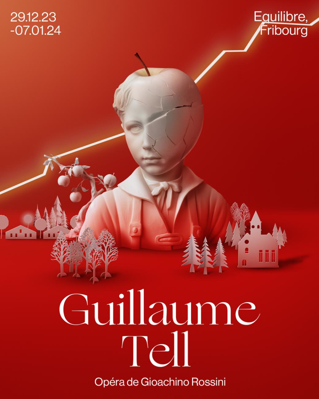 Key art  for the Nouvel Opéra Fribourg opera Guillaume Tell. Art Direction and design by Damien Frost.