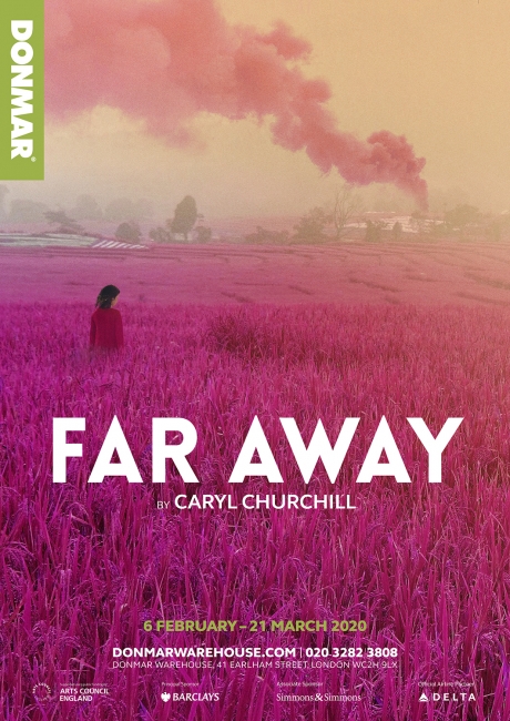 Far Away theatre poster design by Damien Frost
