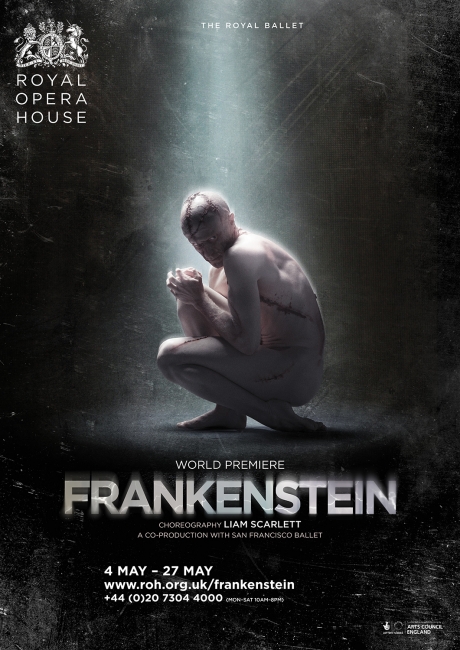 Frankenstein ballet poster design by Damien Frost