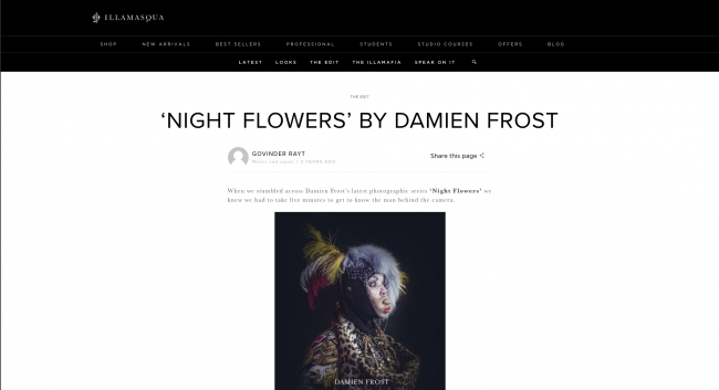 Illamasqua Blog Damien Frost interview