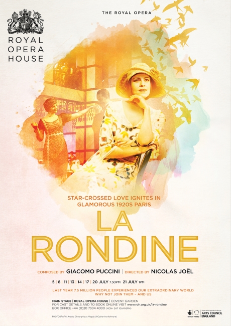 La Rondine opera poster design by Damien Frost