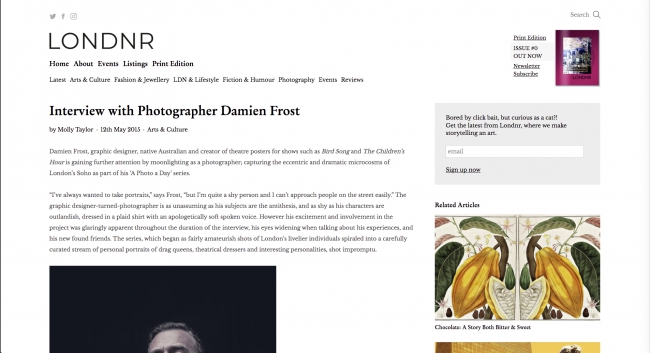 LONDNR Damien Frost interview