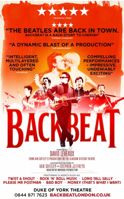 Backbeat theatre poster design by Damien Frost